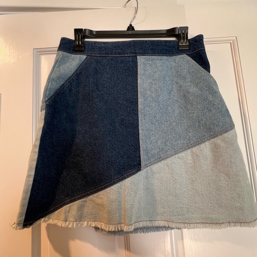 Zara Denim Patchwork Skirt